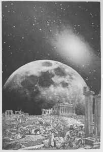 1987, Moon Piece Monologues -- 4th illustration in Moon Piece Monologues. Included in Ecstatic Incisions on p.61.