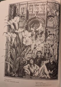 1990, "Gang of Four", July 1990 t-shirt of the month. Included in Ecstatic Incisions, p.30.