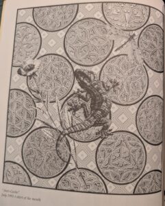 1991, "Anti-Gecko". July 1991 t-shirt of the month. Included in Ecstatic Incisions, p.20.