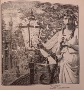 1991, "Burned Again." June 1991 t-shirt of the month. Included in Ecstatic Incisions, p.19.