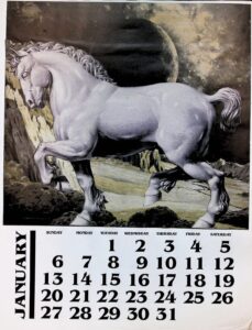 1991 January collage for calendar collage, by Freddie Baer