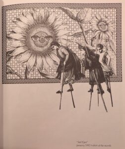 1992. "Sad Eyes", January 1992 t-shirt of the month. Included in Ecstatic Incisions, p.15.