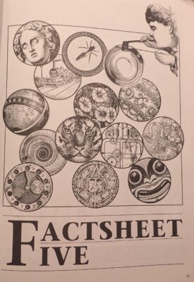 Illustration for Factsheet Five. Included in Ecstatic Incisions, p.41.