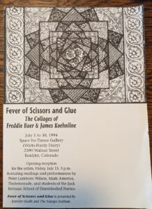 1994, Fever of Scissors and Glue - flyer (Freddie Baer collage)