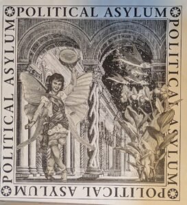 1990. Political Asylum. Included in Ecstatic Incisions, p.44 (t-shirt for Political Asylum, 1990).