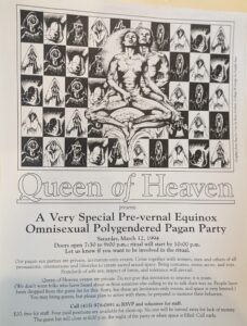 1994, Queen of Heaven party poster