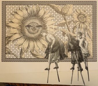 1992. Sad Eyes - original collage. "Sad Eyes", January 1992 t-shirt of the month. Included in Ecstatic Incisions, p.15.