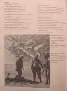 1991. Illustration 4 for "Tales of the War" by David Watson, published in Fifth Estate. Included in Ecstatic Incisions, p.70.