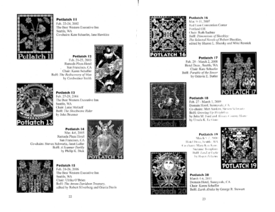 2011 Potlatch 20 Program Book, Retrospective pp. 22-23. Scan by Ian Hagemann.